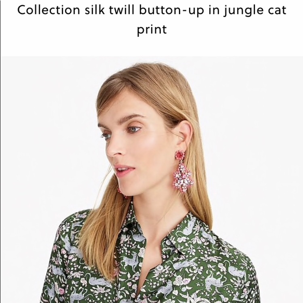 Silk Green J Crew Blouse